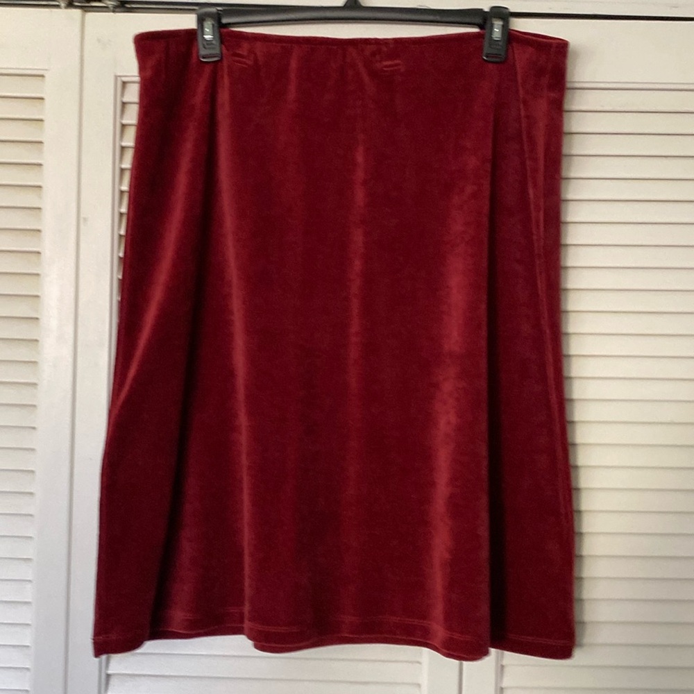 Gudrun Sjoden red velour skirt, XL, NWT